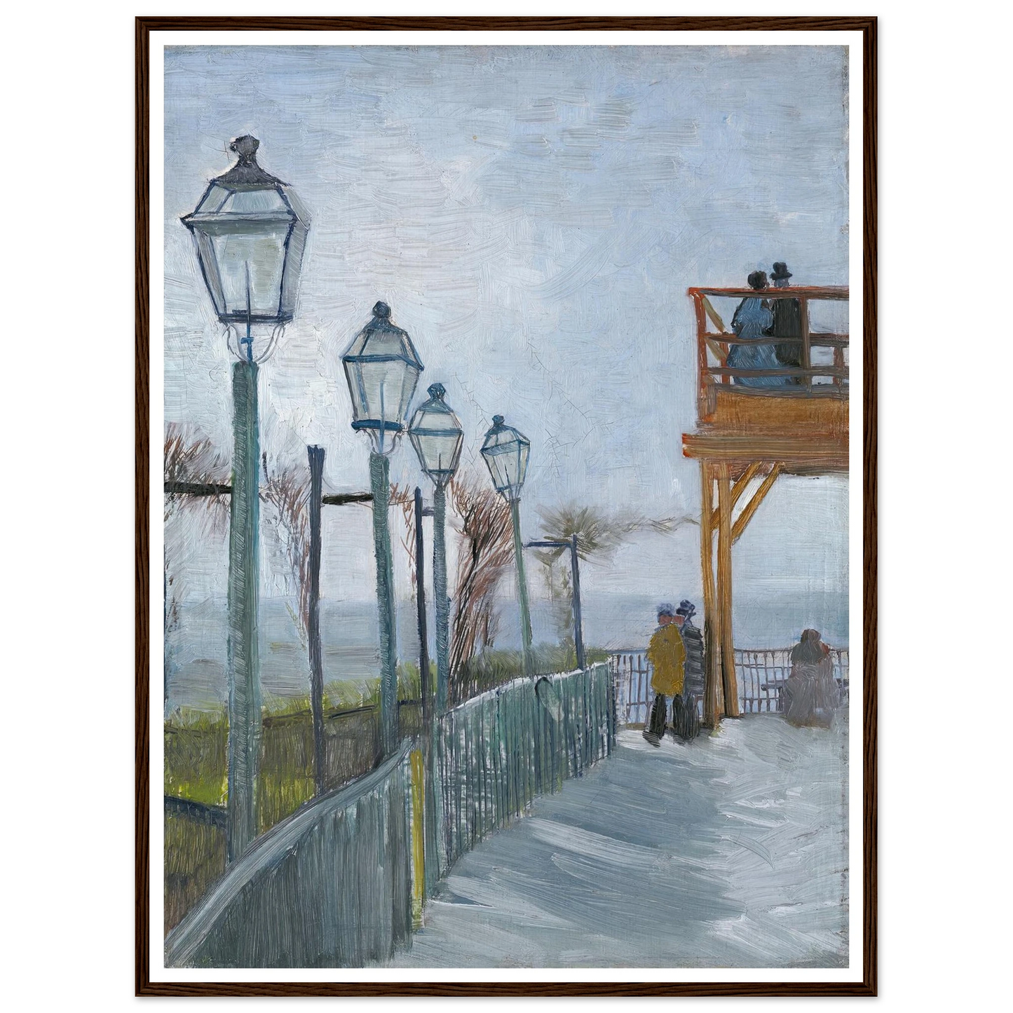 Terrace and Observation Deck at the Moulin de Blute-Fin, Montmartre (early 1887) Art Print | Vincent van Gogh-Quipham Collections