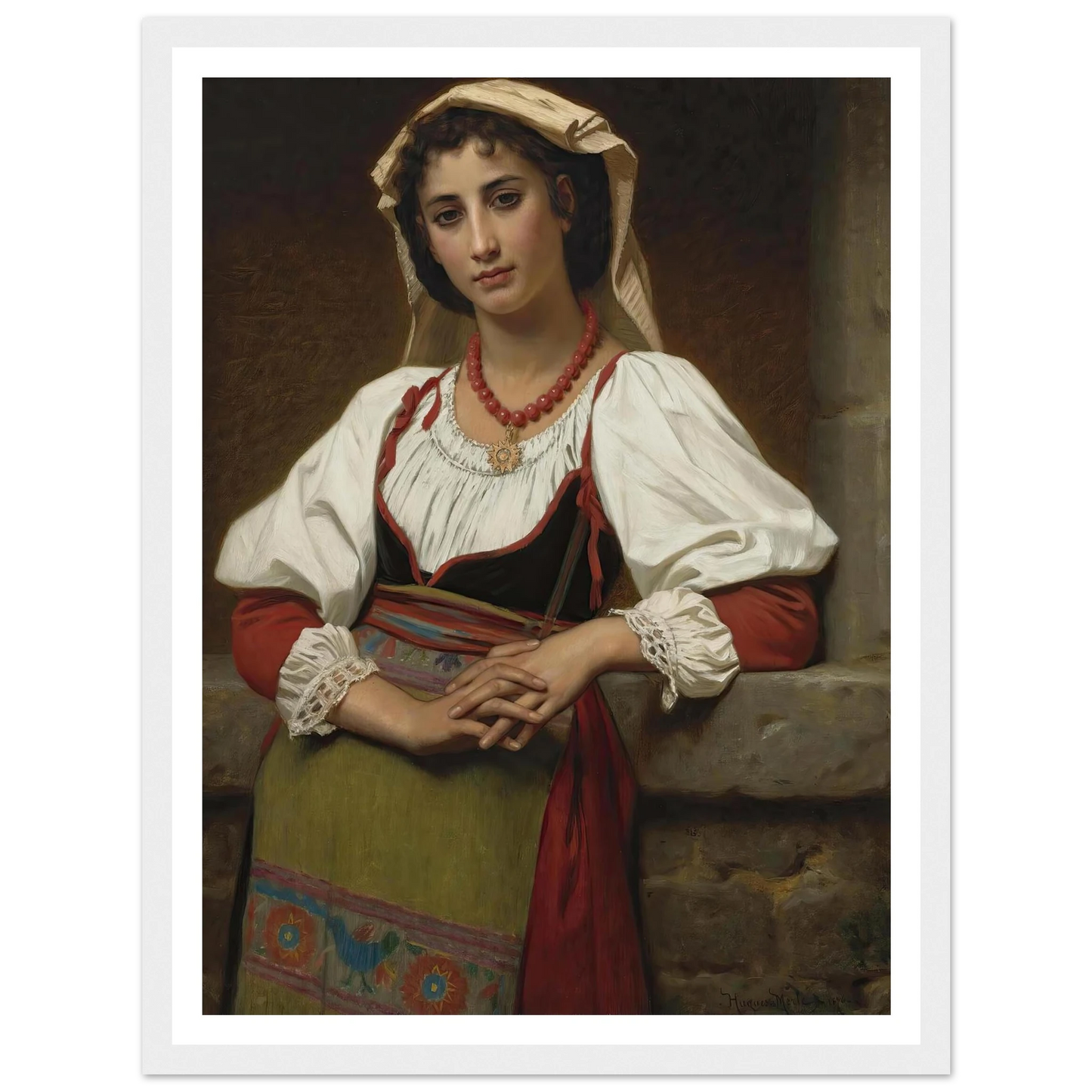 The Neapolitan Girl (1876) Art Print | Hugues Merle-Quipham Collections