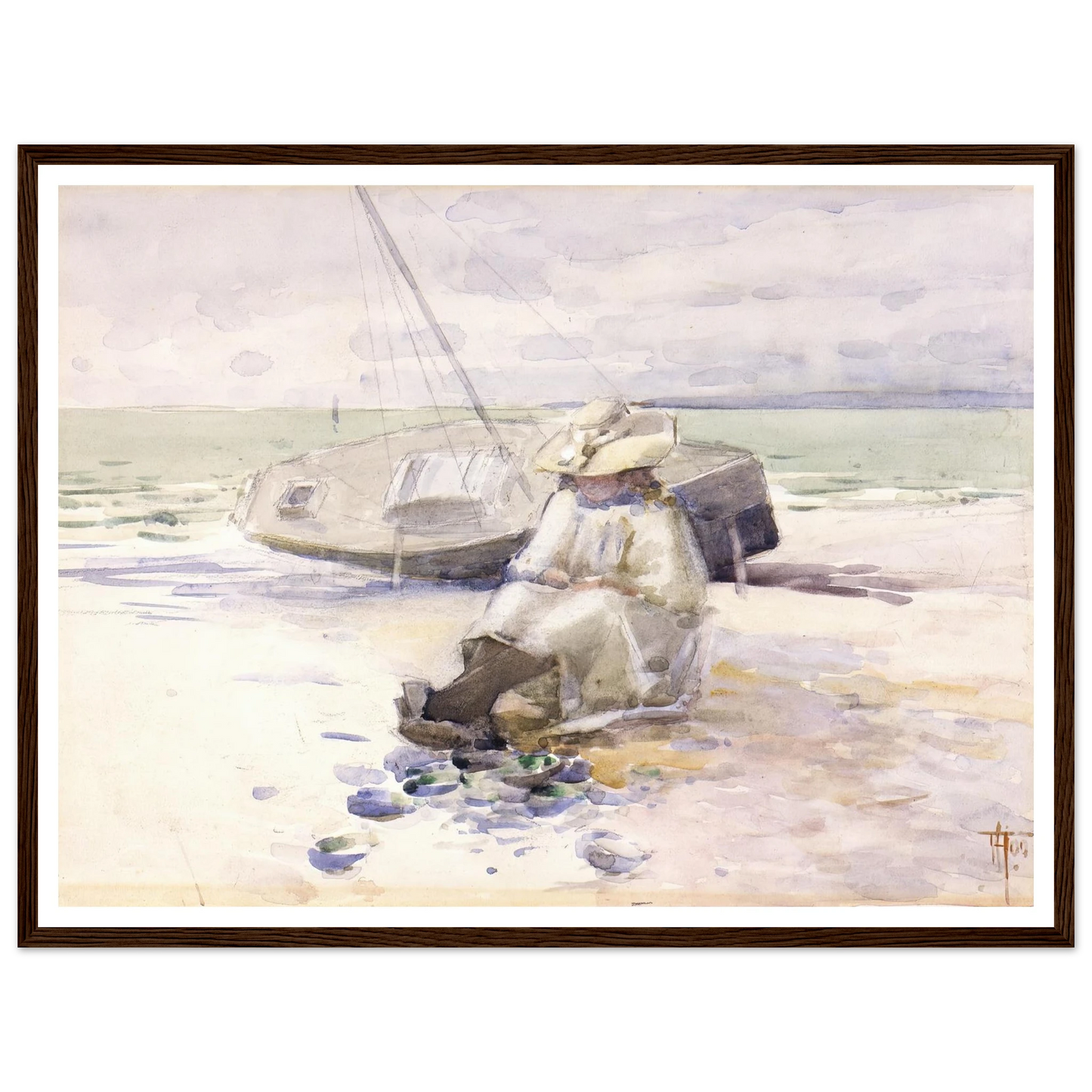 Girl on the beach (1900) Art Print | Frances Hodgkins-Quipham Collections
