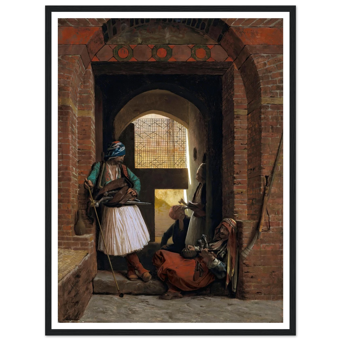 Corps de garde d’arnautes au Caire (1861.) Art Print | Jean Leon Gerome-Quipham Collections