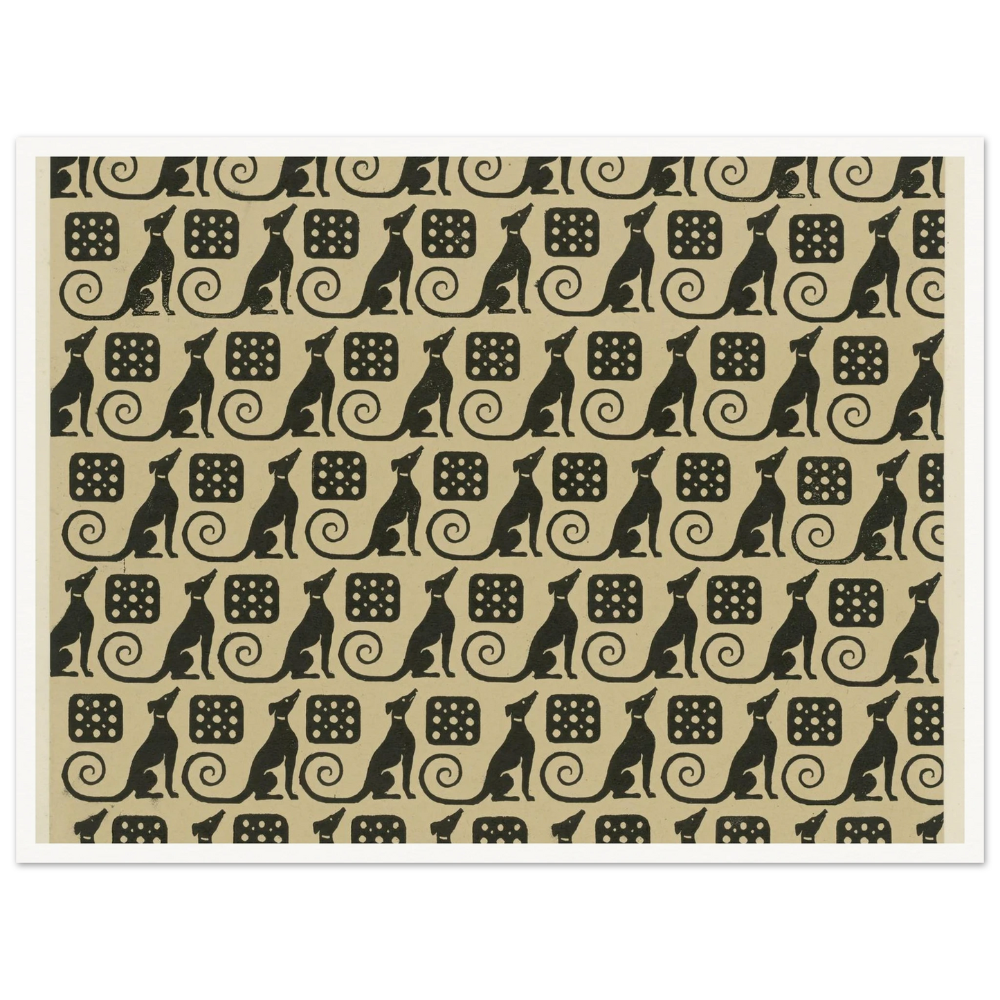 Buntpapier (Hunde) (1902 - 1906) Art Print | Maria von Uchatius-Quipham Collections