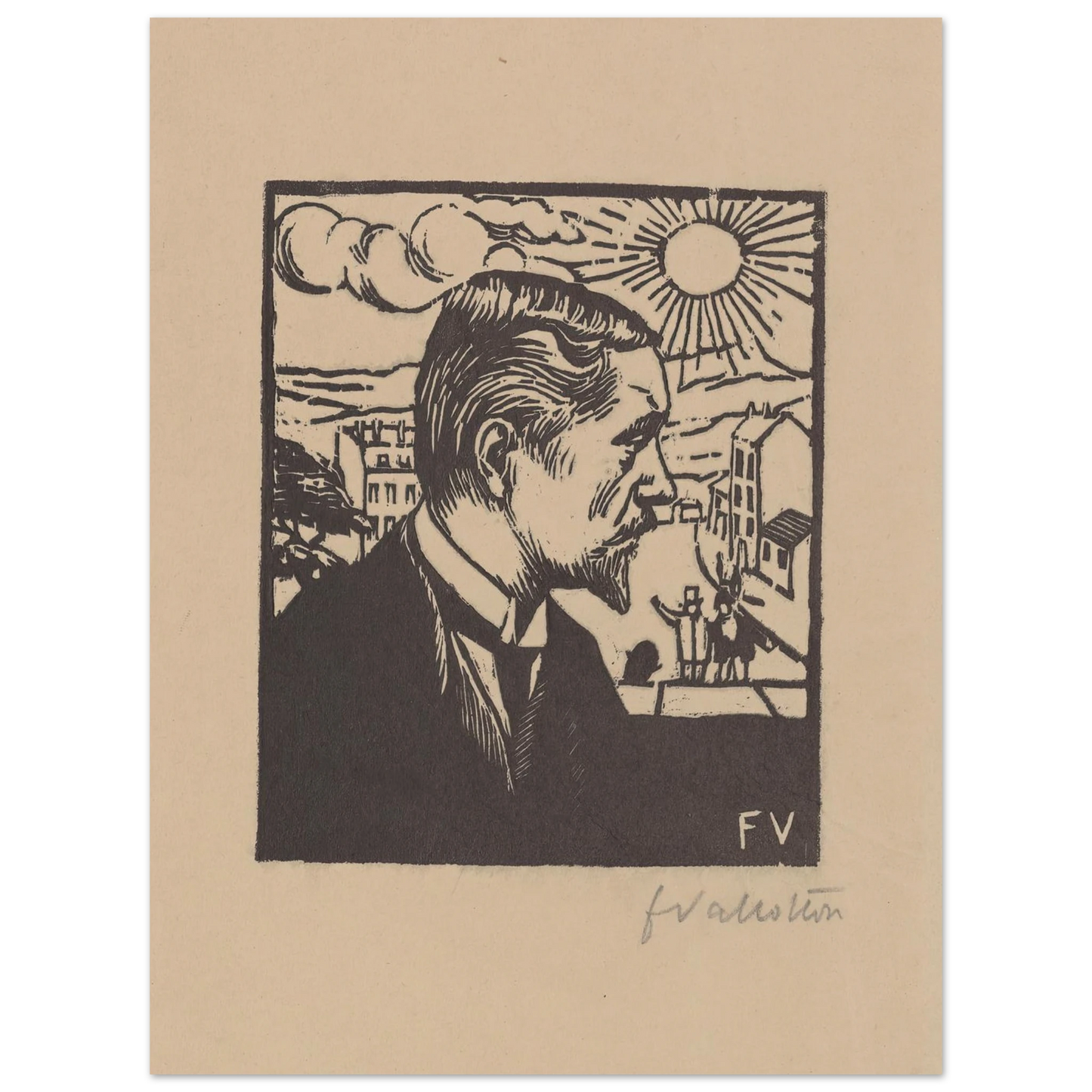 Félix Vallotton (1891) Art Print | Felix Vallotton - Framed Poster - 30x40 cm / 12x16″ - Black frame
