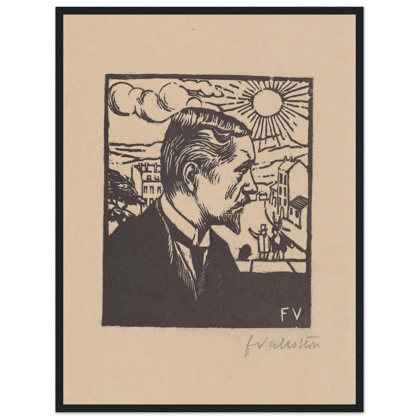 Félix Vallotton (1891) Art Print | Felix Vallotton - Framed Poster - 30x40 cm / 12x16″ - Black frame