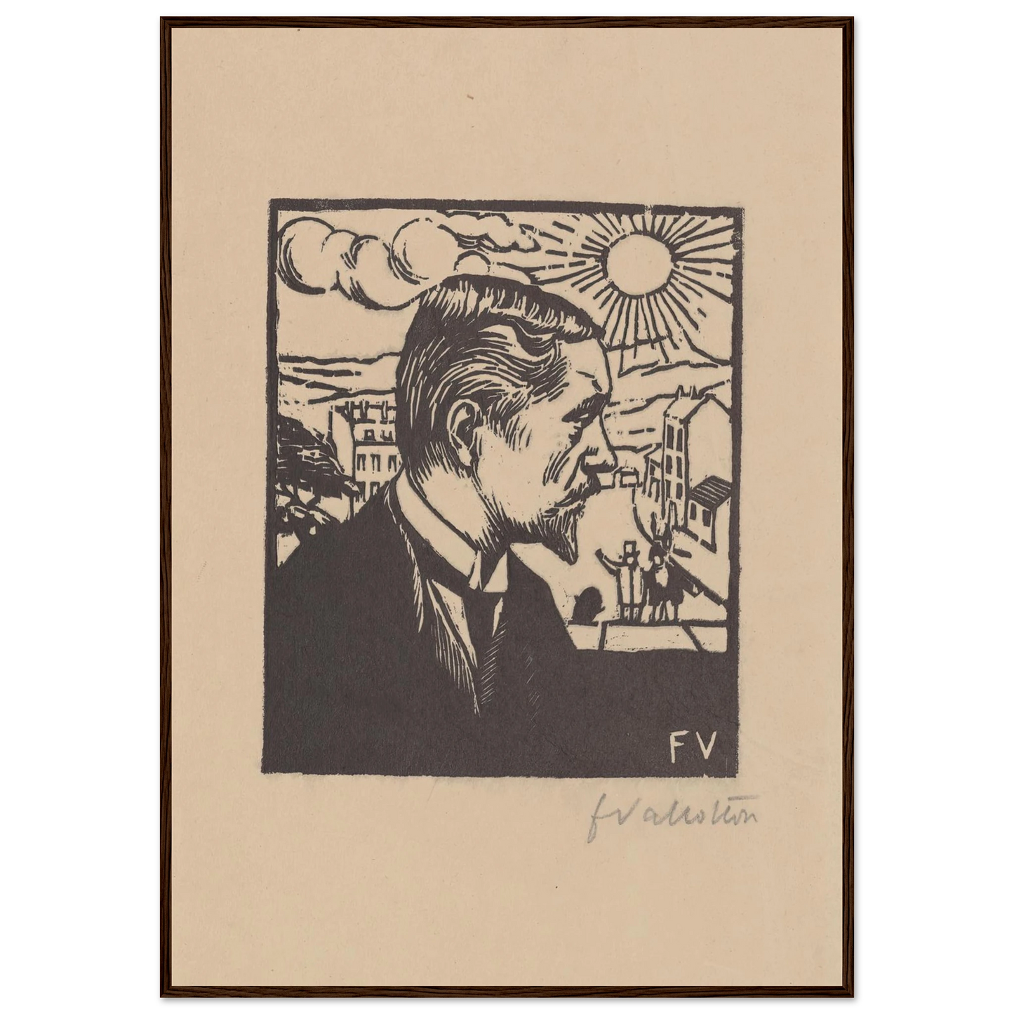 Félix Vallotton (1891) Art Print | Felix Vallotton - Framed Poster - 30x40 cm / 12x16″ - Black frame