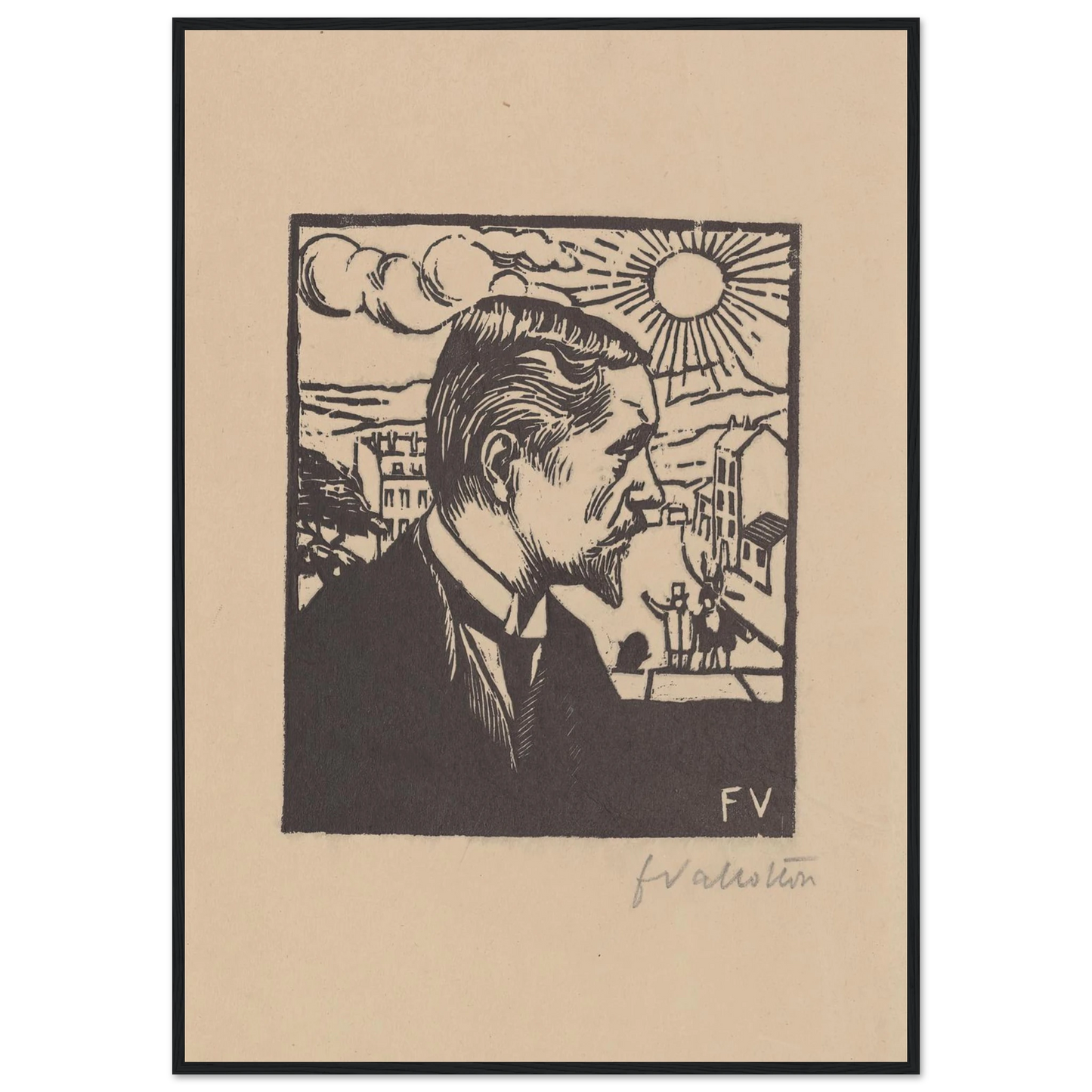Félix Vallotton (1891) Art Print | Felix Vallotton - Framed Poster - 30x40 cm / 12x16″ - Black frame