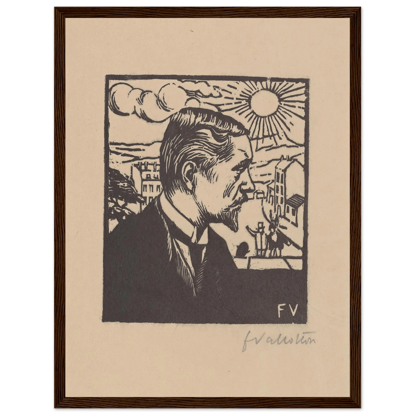 Félix Vallotton (1891) Art Print | Felix Vallotton - Framed Poster - 30x40 cm / 12x16″ - Black frame