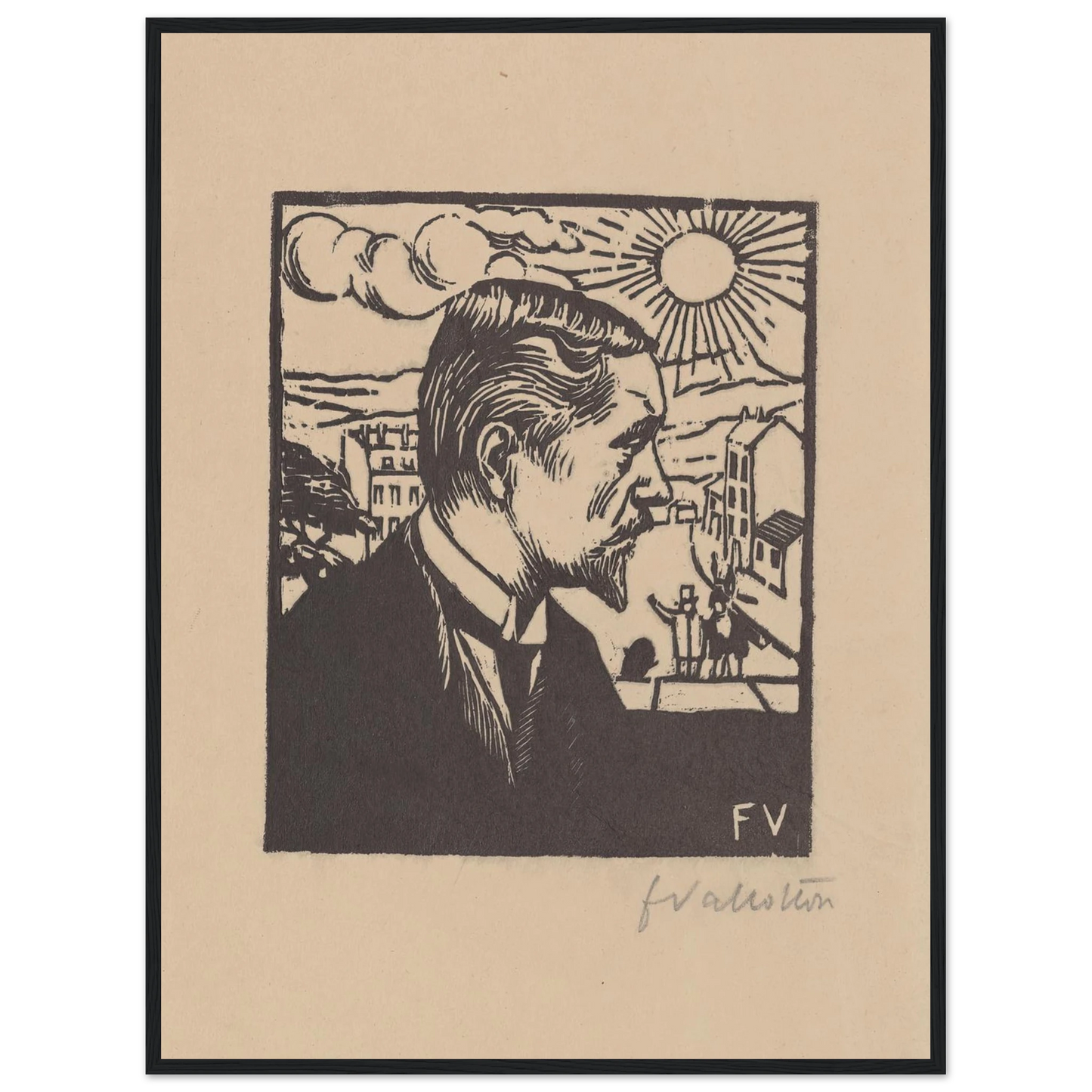 Félix Vallotton (1891) Art Print | Felix Vallotton - Framed Poster - 30x40 cm / 12x16″ - Black frame