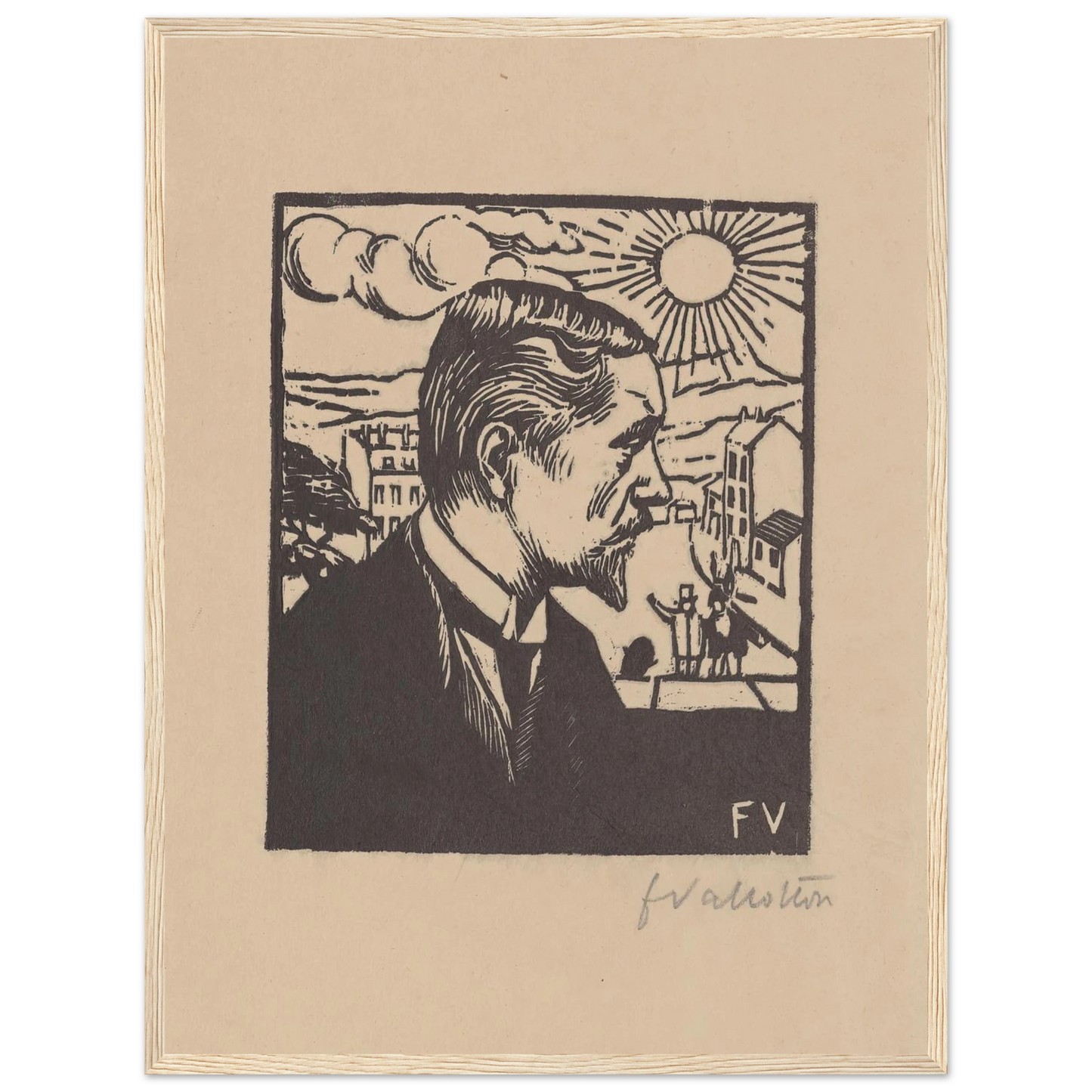Félix Vallotton (1891) Art Print | Felix Vallotton - Framed Poster - 30x40 cm / 12x16″ - Black frame