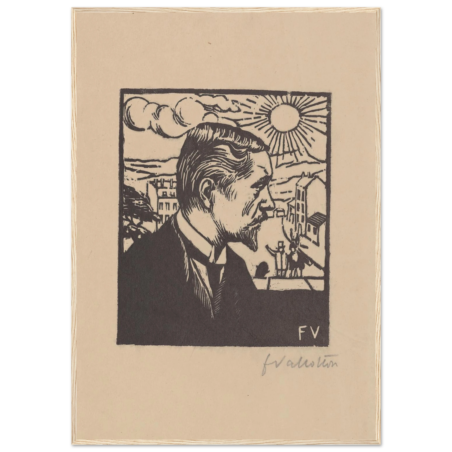 Félix Vallotton (1891) Art Print | Felix Vallotton - Framed Poster - 30x40 cm / 12x16″ - Black frame