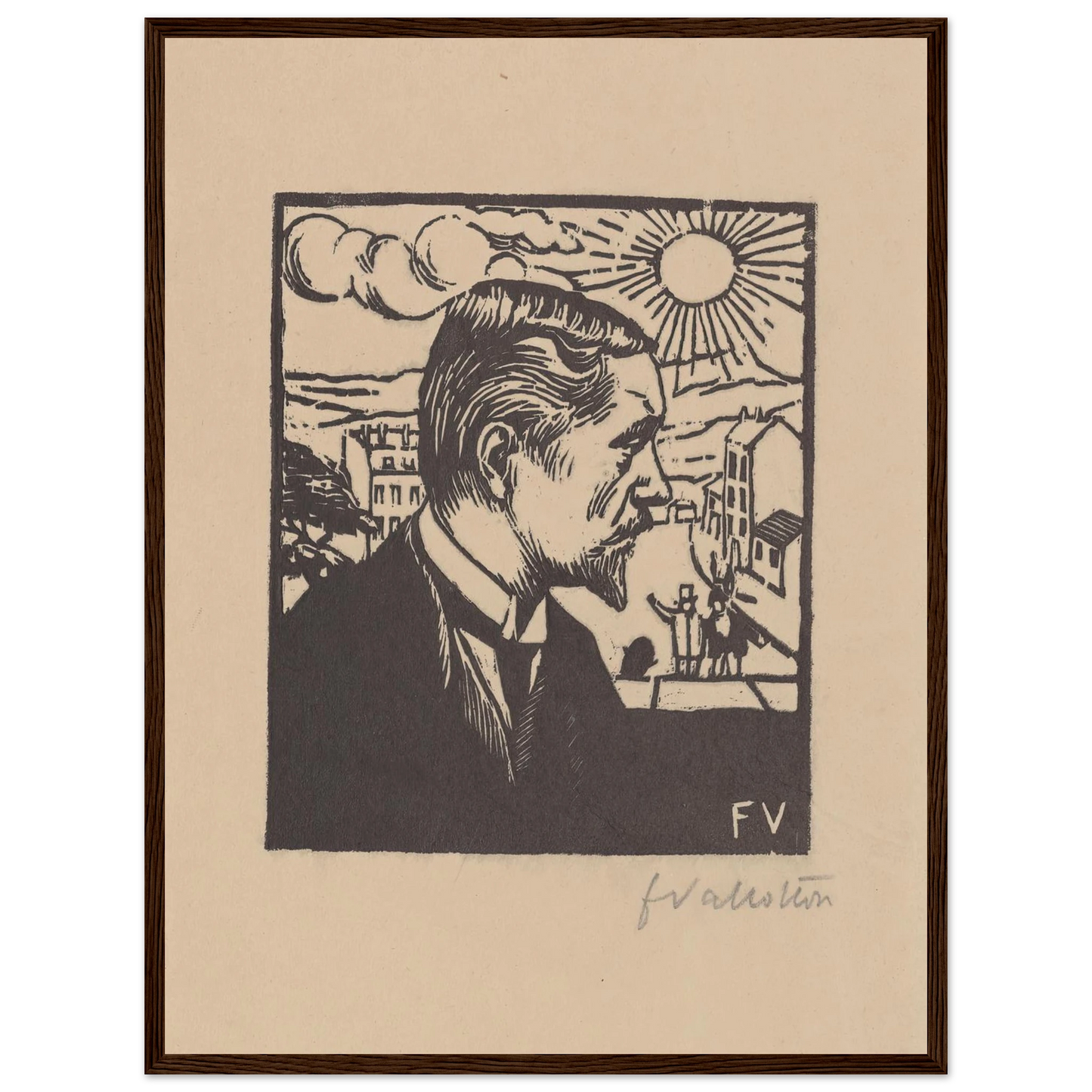 Félix Vallotton (1891) Art Print | Felix Vallotton - Framed Poster - 30x40 cm / 12x16″ - Black frame
