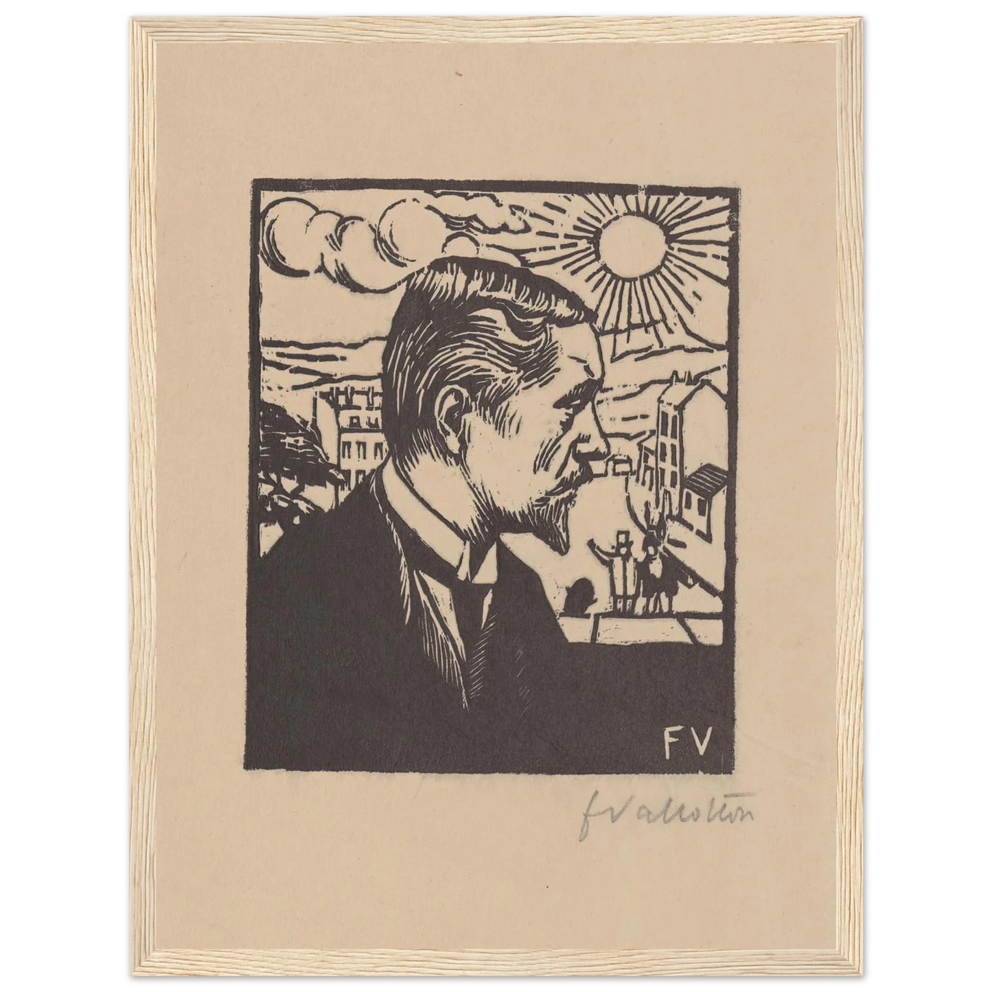 Félix Vallotton (1891) Art Print | Felix Vallotton - Framed Poster - 30x40 cm / 12x16″ - Black frame