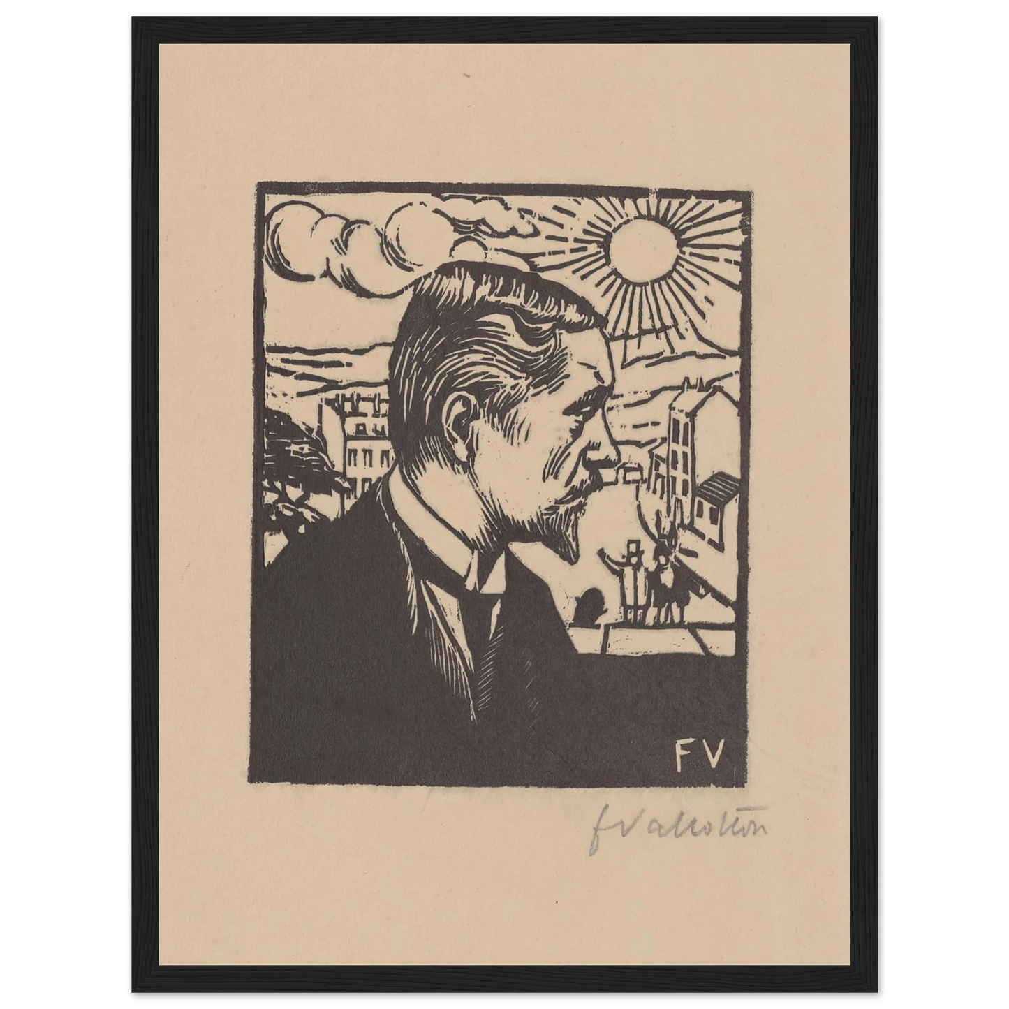Félix Vallotton (1891) Art Print | Felix Vallotton - Framed Poster - 30x40 cm / 12x16″ - Black frame