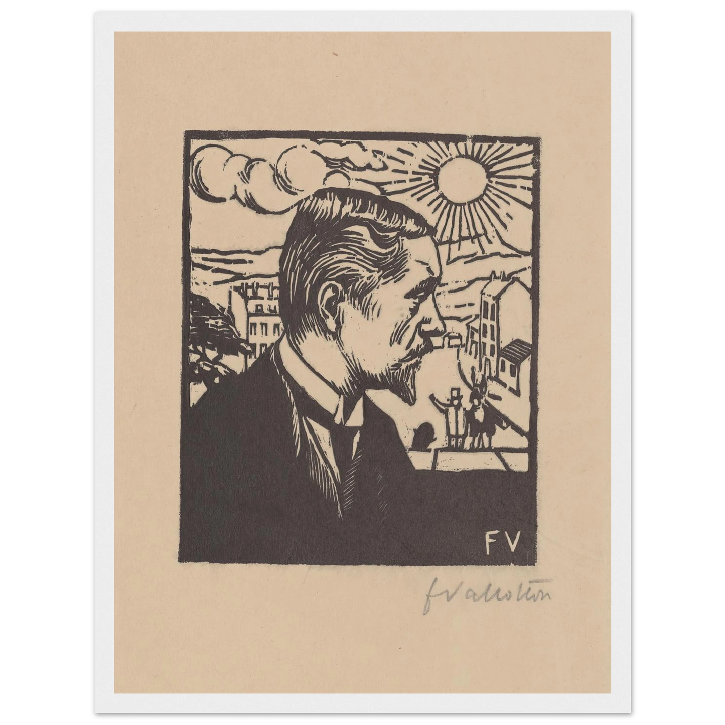 Félix Vallotton (1891) Art Print | Felix Vallotton - Framed Poster - 30x40 cm / 12x16″ - Black frame