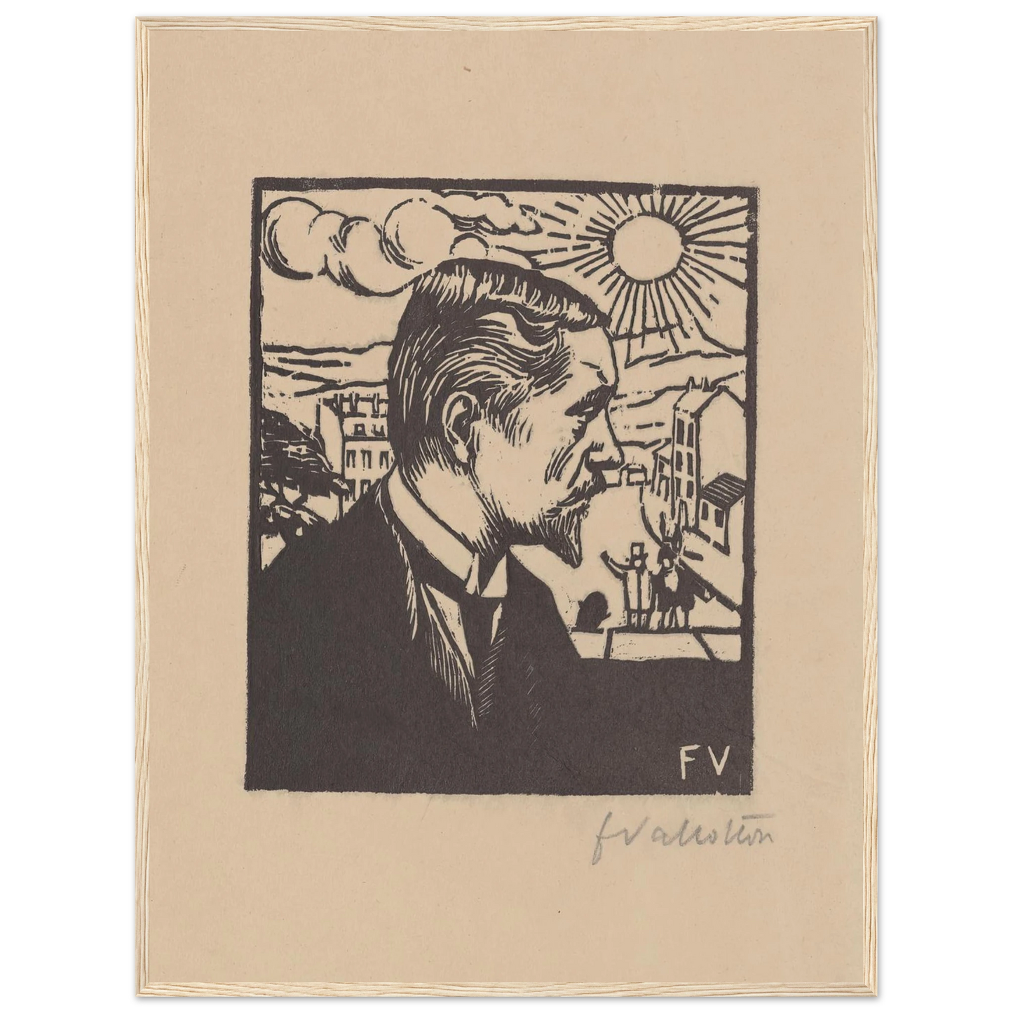 Félix Vallotton (1891) Art Print | Felix Vallotton - Framed Poster - 30x40 cm / 12x16″ - Black frame