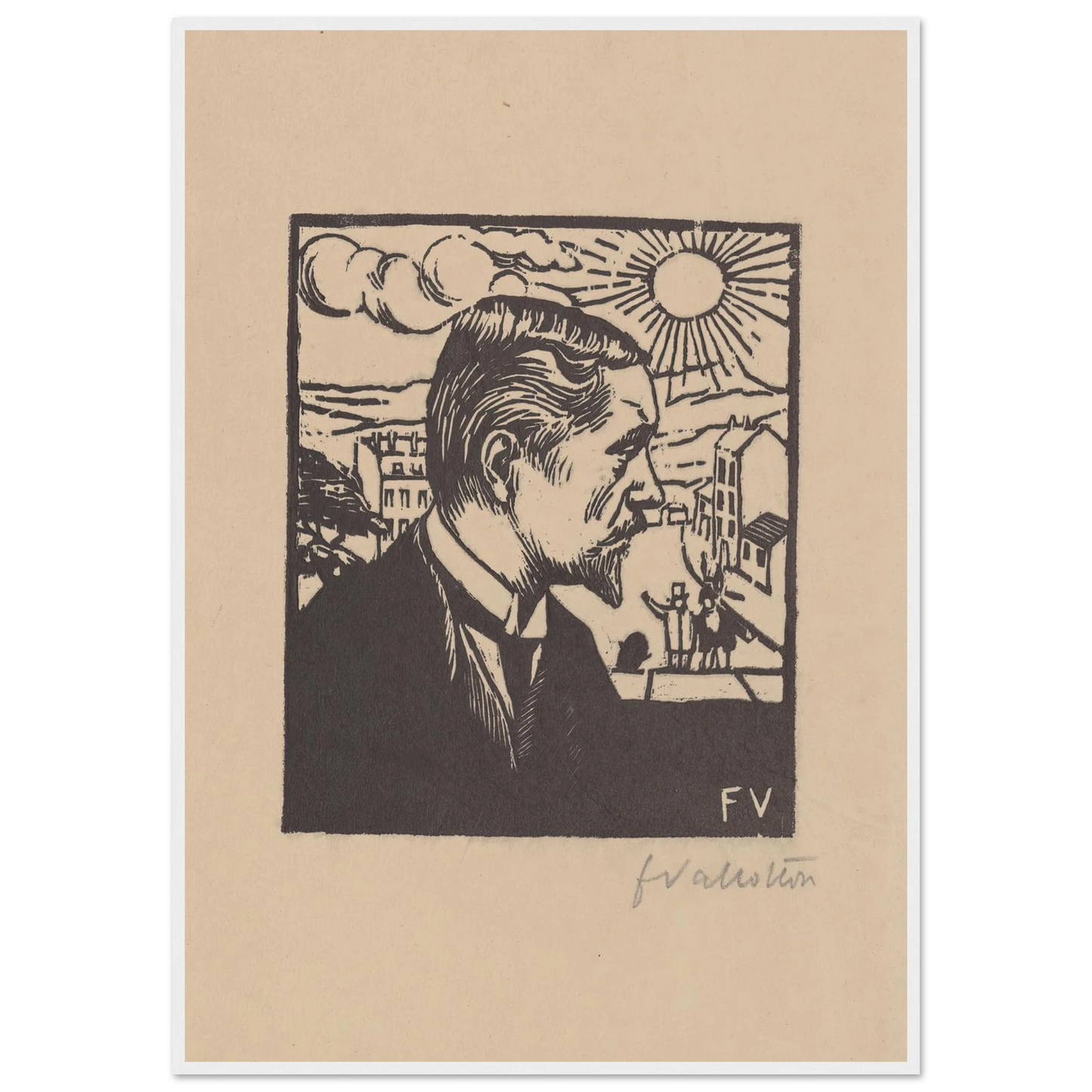 Félix Vallotton (1891) Art Print | Felix Vallotton - Framed Poster - 30x40 cm / 12x16″ - Black frame