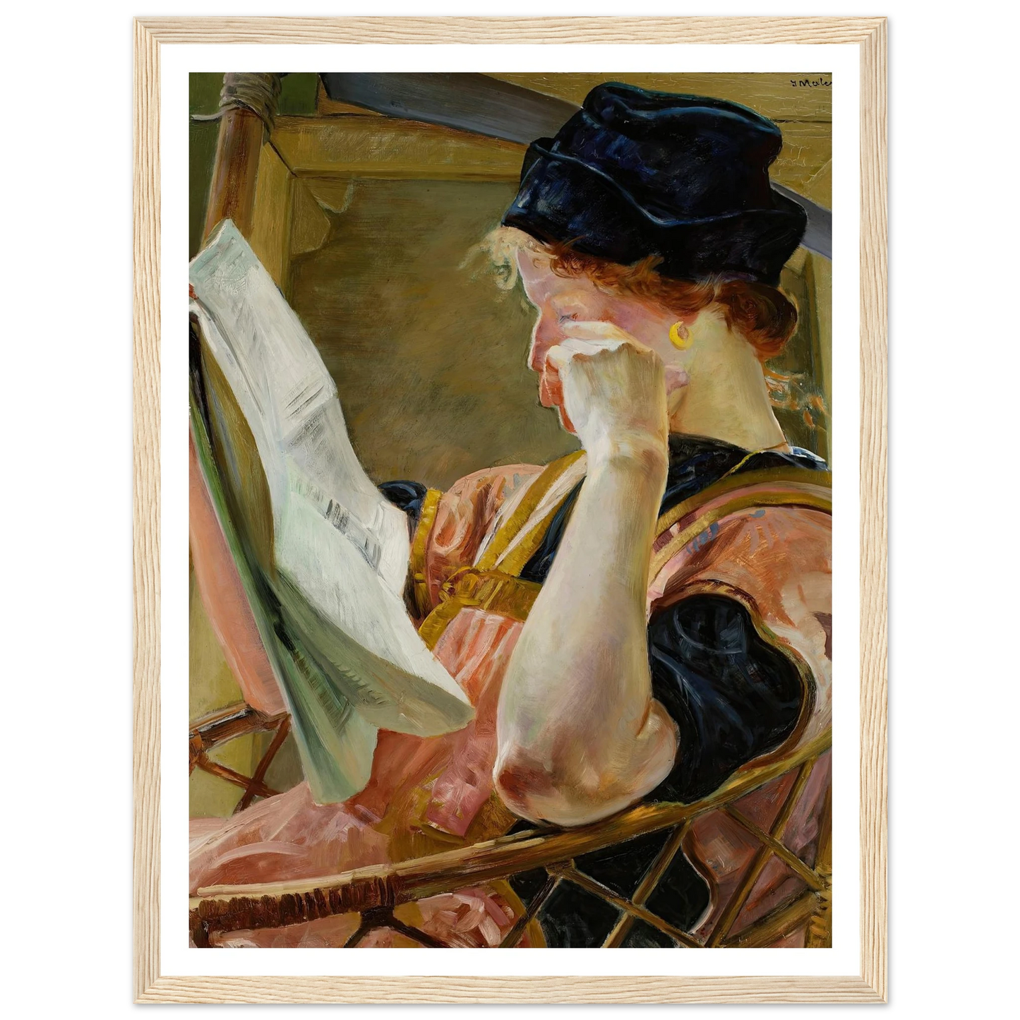Female model (1907) Art Print | Jacek Malczewski - Framed Poster - 30x40 cm / 12x16″ - Black frame