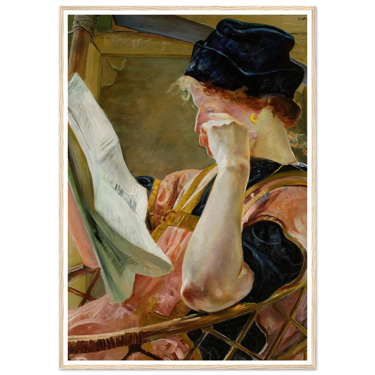 Female model (1907) Art Print | Jacek Malczewski - Framed Poster - 30x40 cm / 12x16″ - Black frame