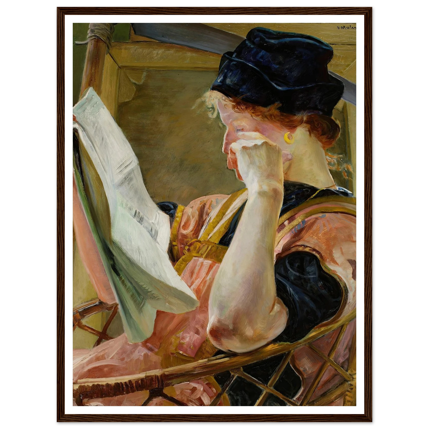 Female model (1907) Art Print | Jacek Malczewski - Framed Poster - 30x40 cm / 12x16″ - Black frame