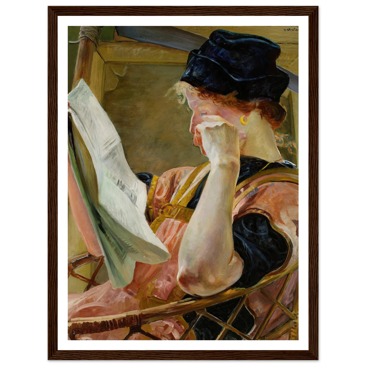 Female model (1907) Art Print | Jacek Malczewski - Framed Poster - 30x40 cm / 12x16″ - Black frame