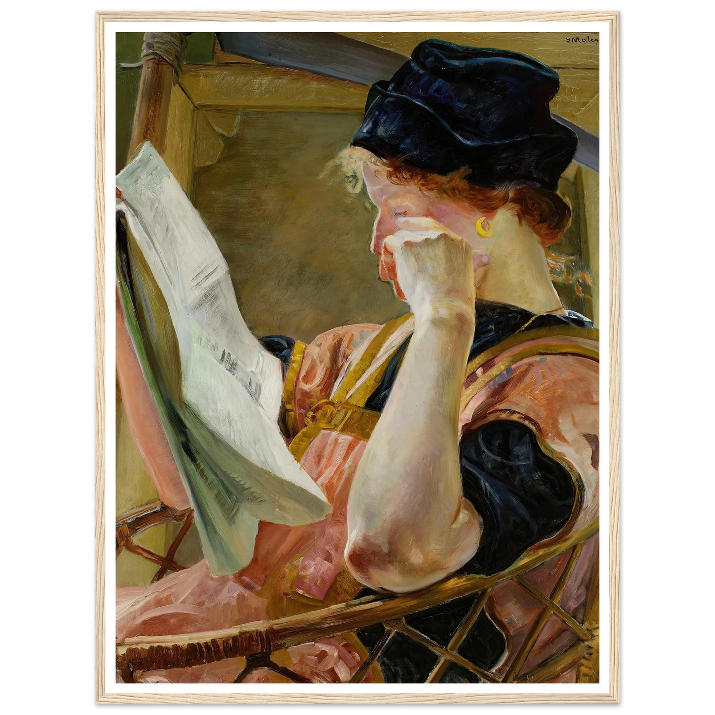 Female model (1907) Art Print | Jacek Malczewski - Framed Poster - 30x40 cm / 12x16″ - Black frame