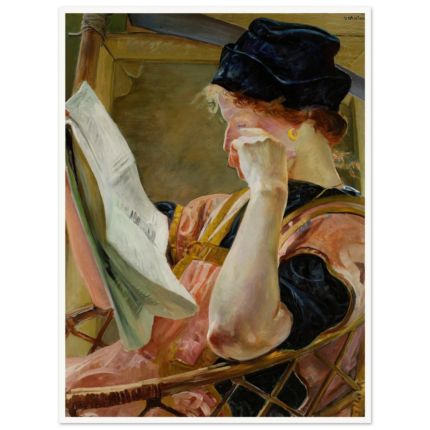 Female model (1907) Art Print | Jacek Malczewski - Framed Poster - 30x40 cm / 12x16″ - Black frame