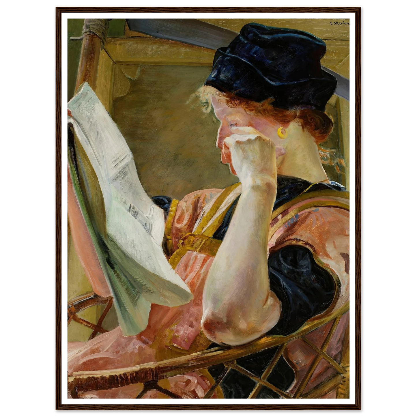 Female model (1907) Art Print | Jacek Malczewski - Framed Poster - 30x40 cm / 12x16″ - Black frame