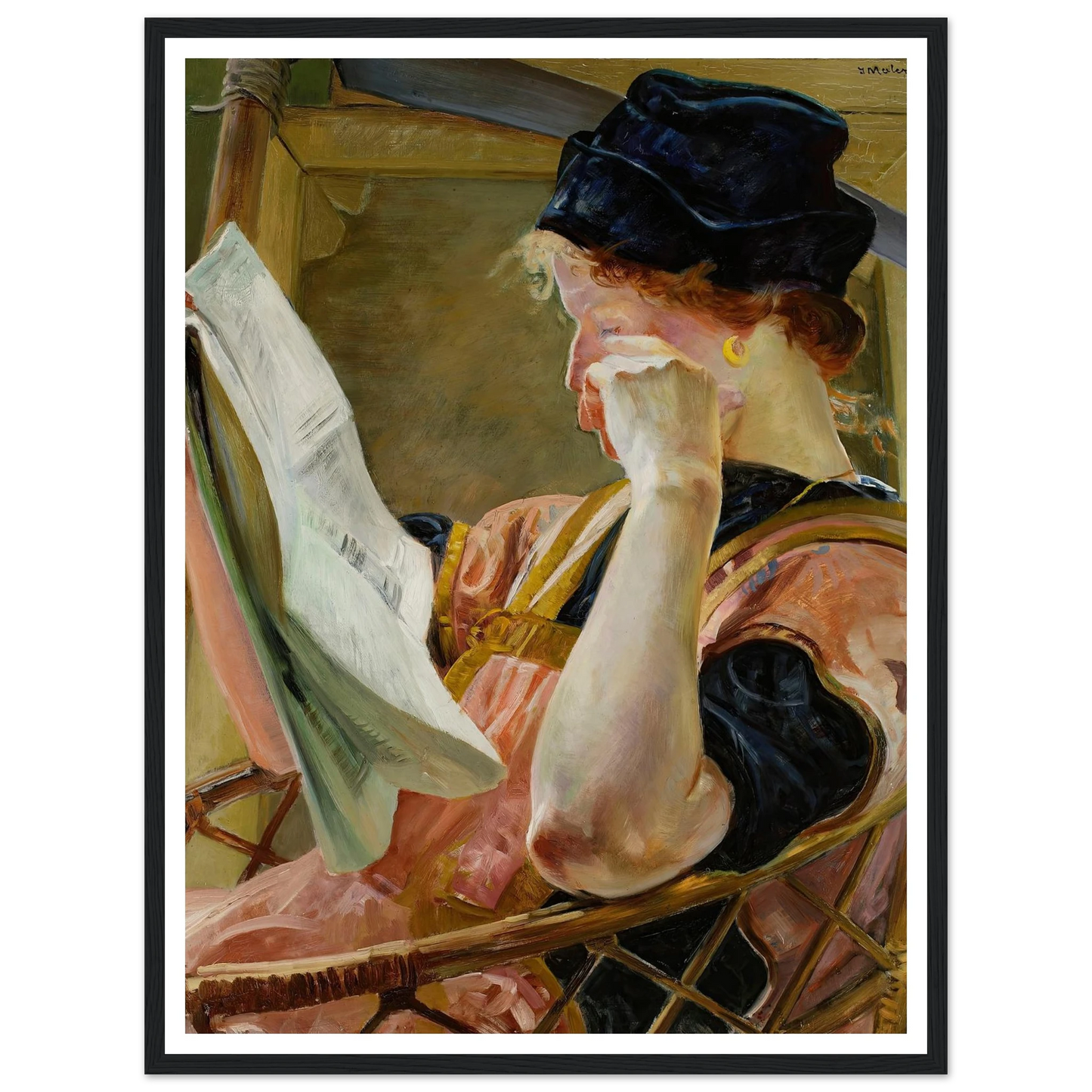 Female model (1907) Art Print | Jacek Malczewski - Framed Poster - 30x40 cm / 12x16″ - Black frame