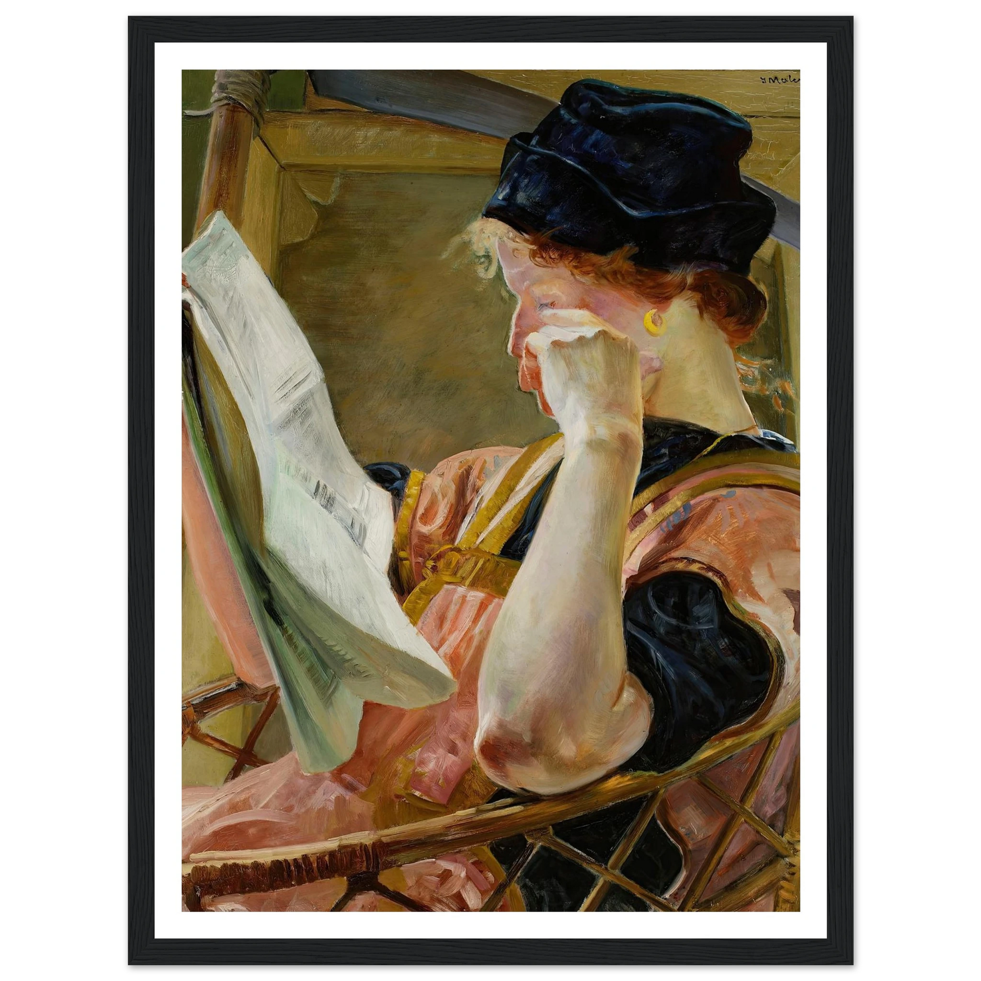 Female model (1907) Art Print | Jacek Malczewski - Framed Poster - 30x40 cm / 12x16″ - Black frame