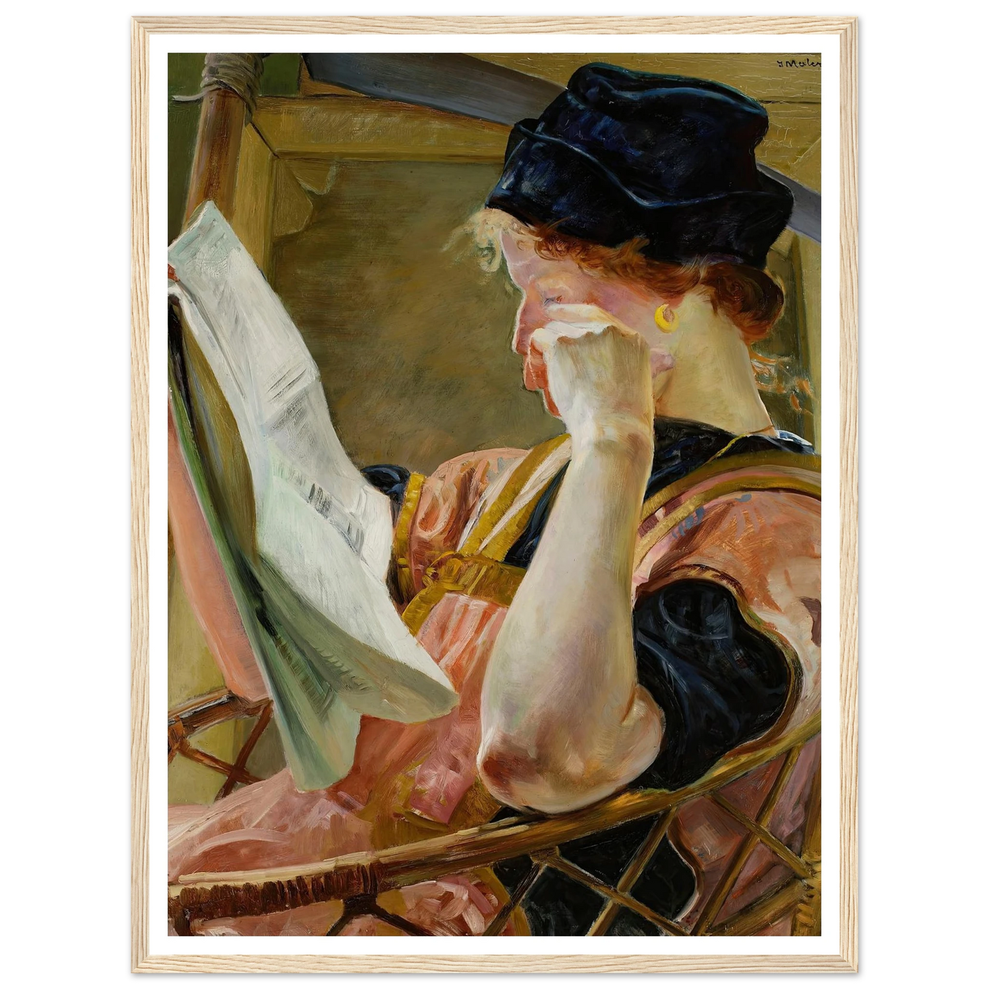Female model (1907) Art Print | Jacek Malczewski - Framed Poster - 30x40 cm / 12x16″ - Black frame