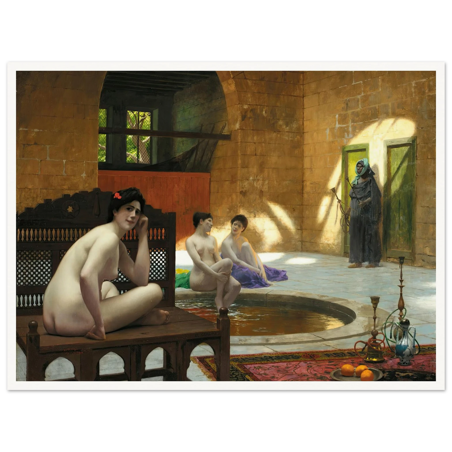 Femmes Au Bain Art Print | Jean Leon Gerome - Framed Poster - 30x40 cm / 12x16″ - Black frame