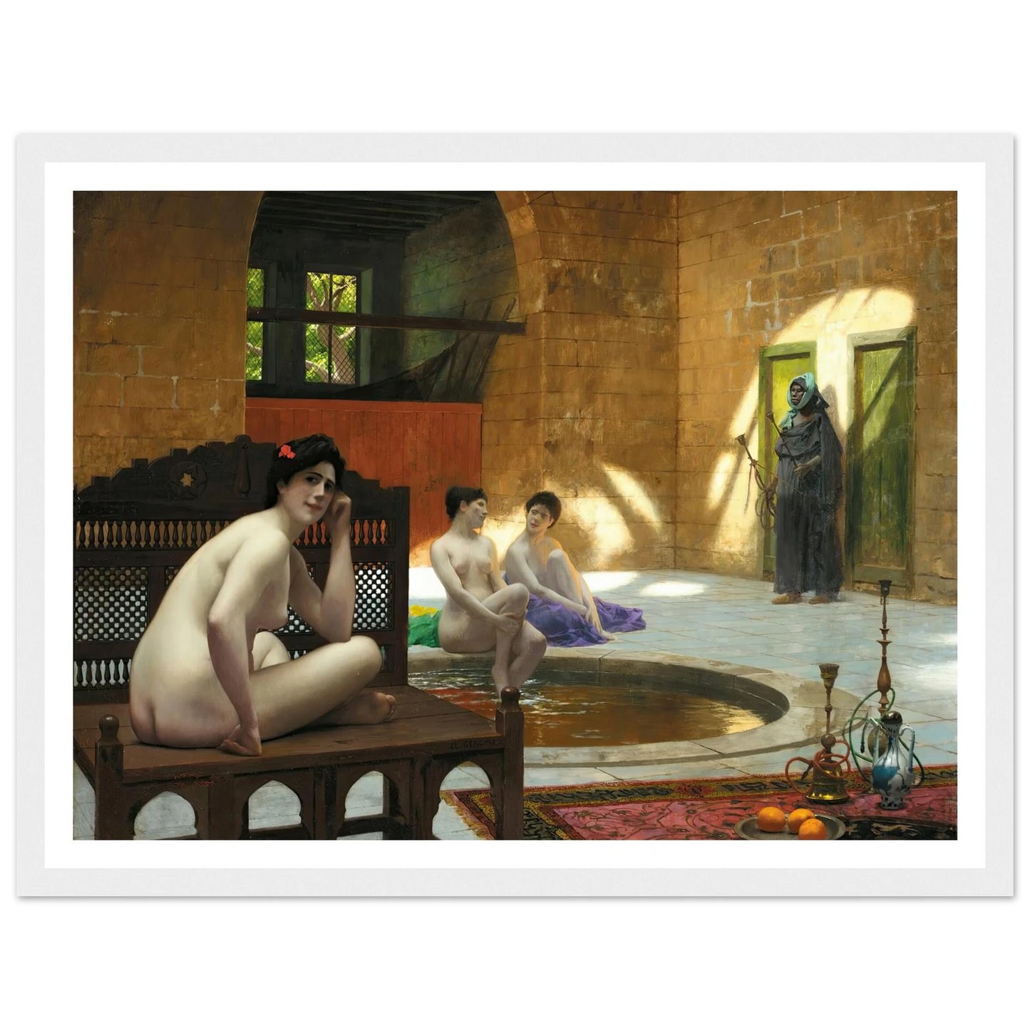 Femmes Au Bain Art Print | Jean Leon Gerome - Framed Poster - 30x40 cm / 12x16″ - Black frame