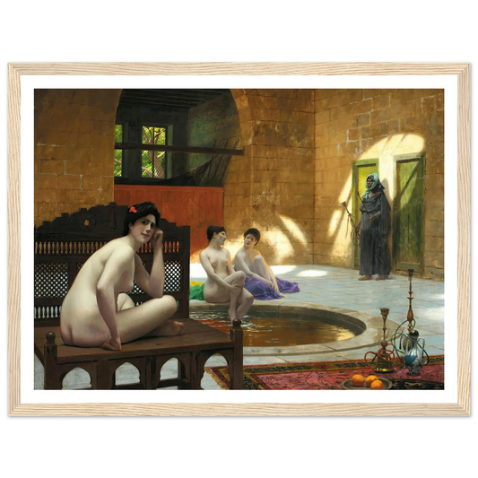 Femmes Au Bain Art Print | Jean Leon Gerome - Framed Poster - 30x40 cm / 12x16″ - Black frame