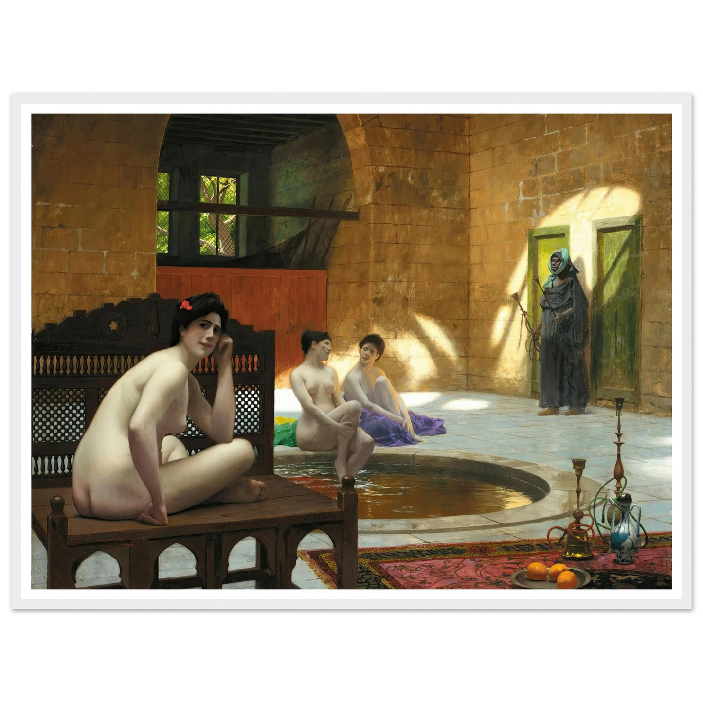 Femmes Au Bain Art Print | Jean Leon Gerome - Framed Poster - 30x40 cm / 12x16″ - Black frame
