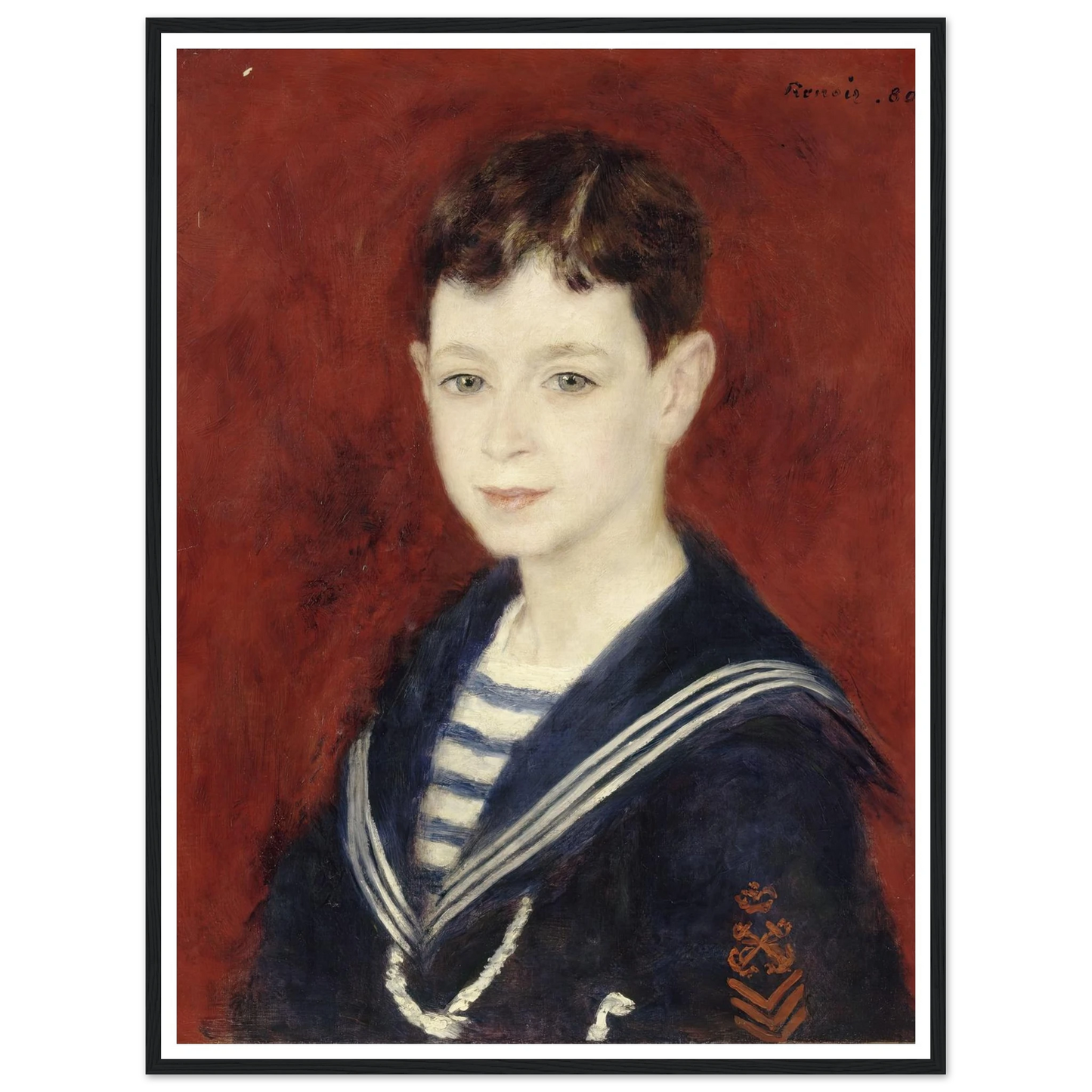 Fernand Halphen as a Boy (1880) Art Print | Pierre Auguste Renoir - Framed Poster - 30x40 cm / 12x16″ - Black frame