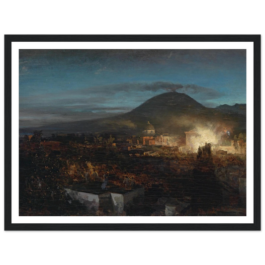 Feuerwerk In Toree Dell Annunziata Art Print | Oswald Achenbach - Framed Poster - 30x40 cm / 12x16″ - Black frame