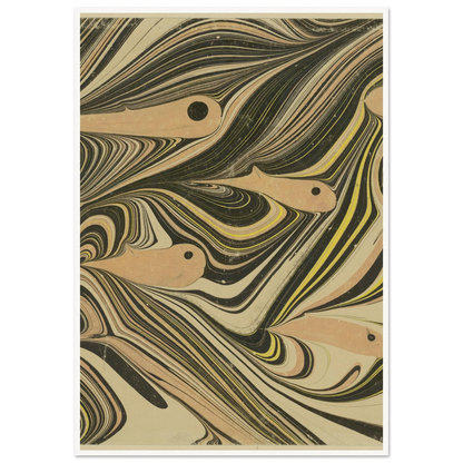 Marmorpapier (mit Fischmotiven) (1903 - 1907) Art Print | Josef Hoffmann-Quipham Collections