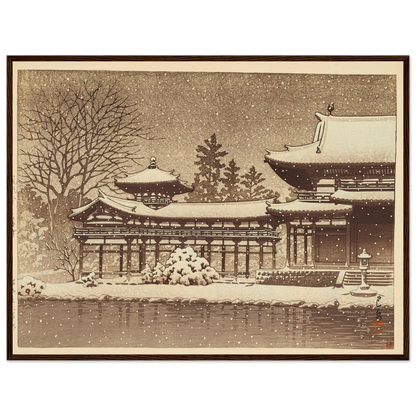 Hoodo no bosetsu (Evening snow at Phoenix Hall) (1951) Art Print | Kawase Hasui-Quipham Collections