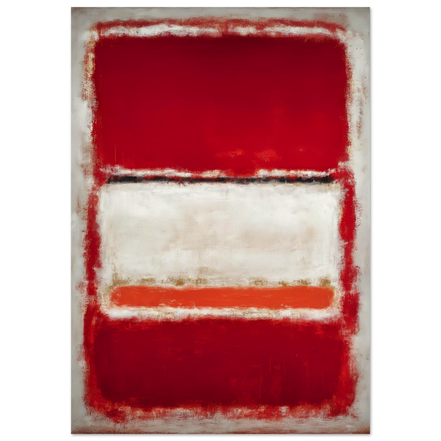 Red and White Blocks - Framed Poster - 30x40 cm / 12x16″ - Black frame