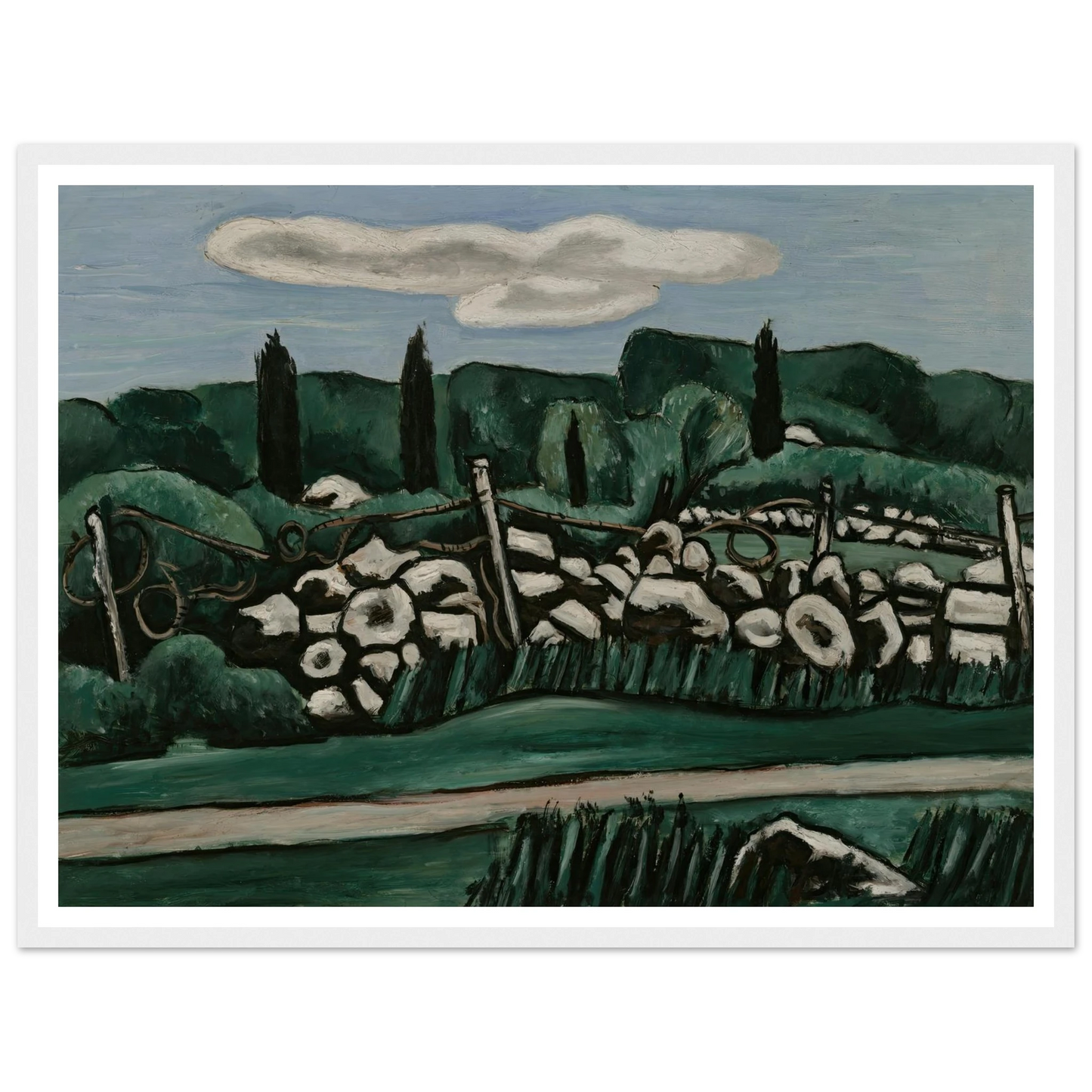 The Last Stone Walls, Dogtown (ca. 1936–37) Art Print | Marsden Hartley-Quipham Collections