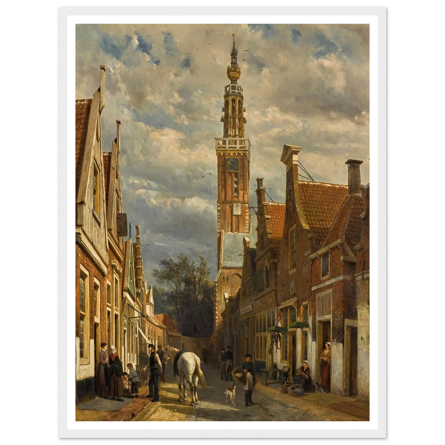 The carillon tower in Edam (1879) Art Print | Cornelis Springer-Quipham Collections