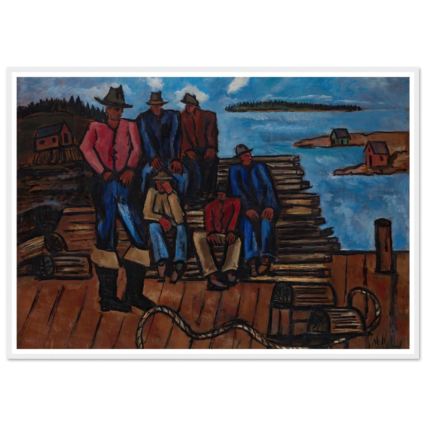 Lobster Fishermen (1940-1941) Art Print | Marsden Hartley-Quipham Collections