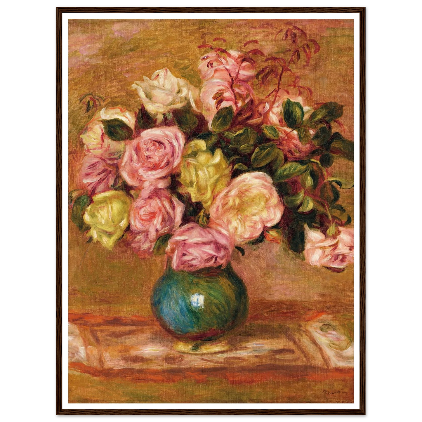 Bouquet de roses dans un vase (1906) Art Print | Pierre Auguste Renoir-Quipham Collections