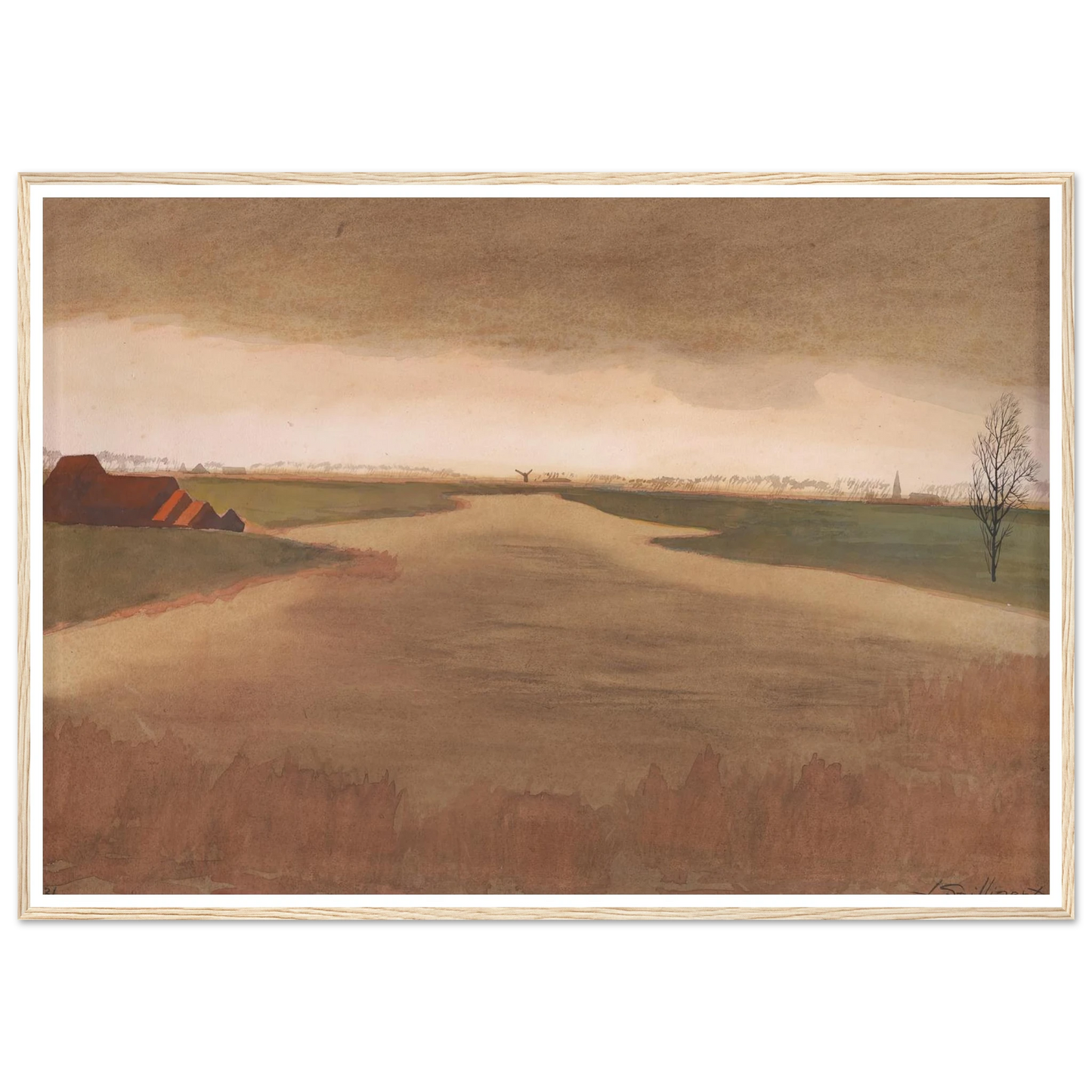 Landschap – Keignaertkreek te Zandvoorde (1931) Art Print | Leon Spilliaert-Quipham Collections