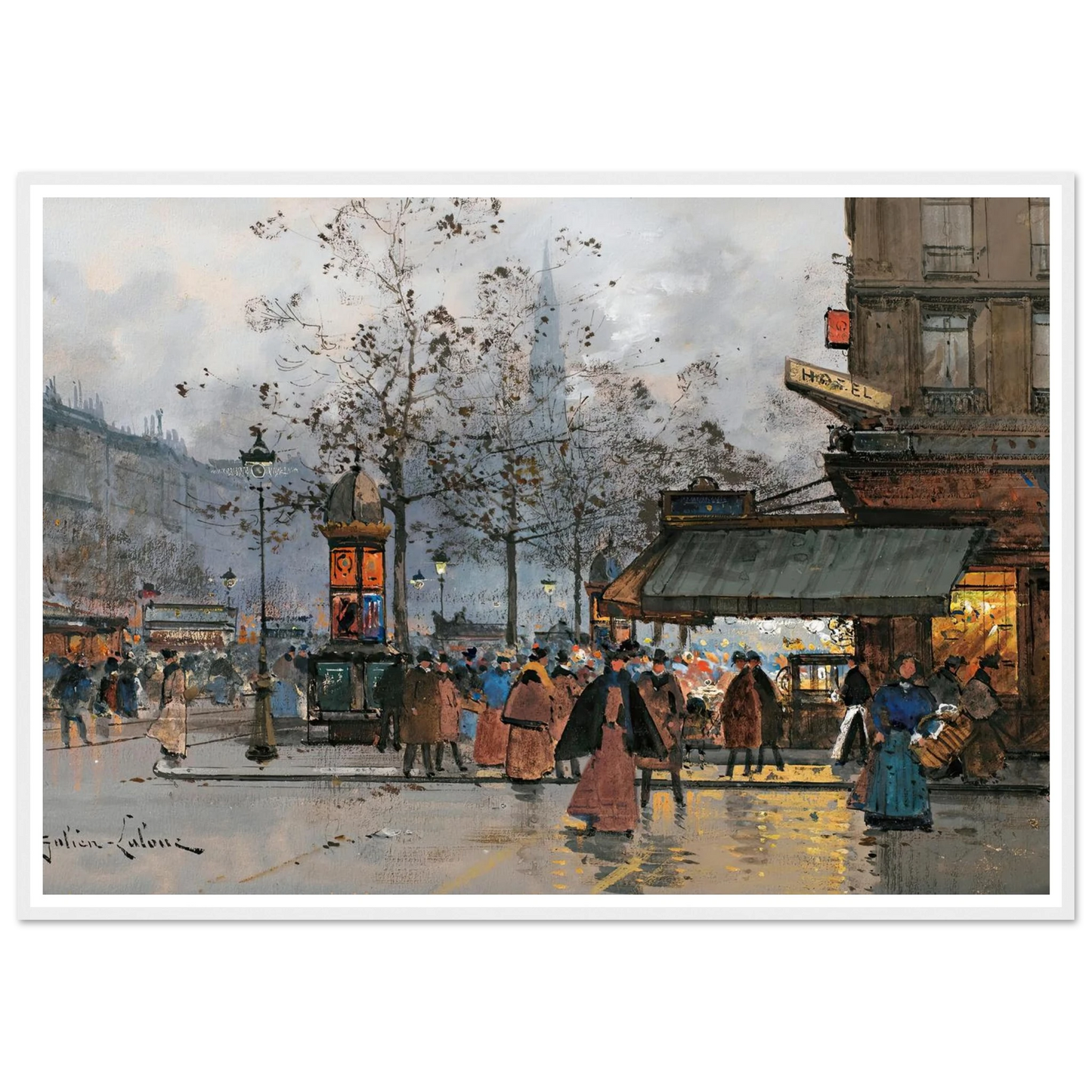 Boulevard Animé À Paris Art Print | Eugene Galien Laloue-Quipham Collections
