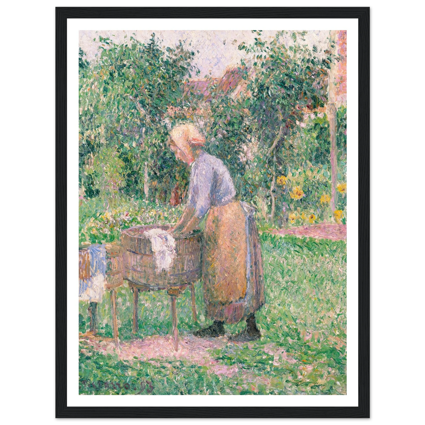 A Washerwoman at Éragny (1893) Art Print | Camille Pissarro-Quipham Collections
