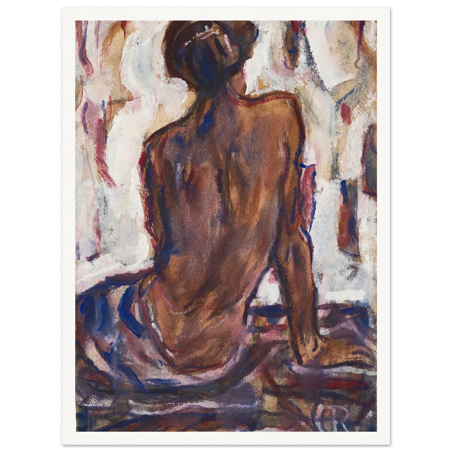 Female nude, seen from behind. Art Print | Christian Rohlfs-Quipham Collections