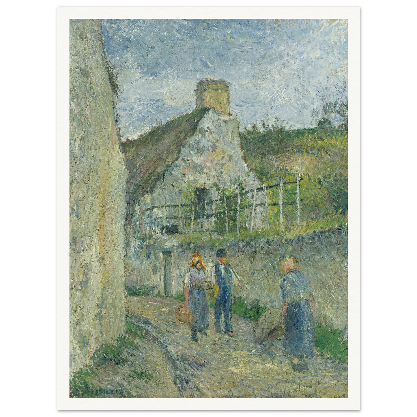 Rue Des Roches Au Valhermeil, Auvers Sur Oise (1880) Art Print | Camille Pissarro-Quipham Collections