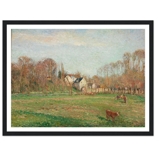 Field and Mill at Osny (1884) Art Print | Camille Pissarro - Framed Poster - 30x40 cm / 12x16″ - Black frame
