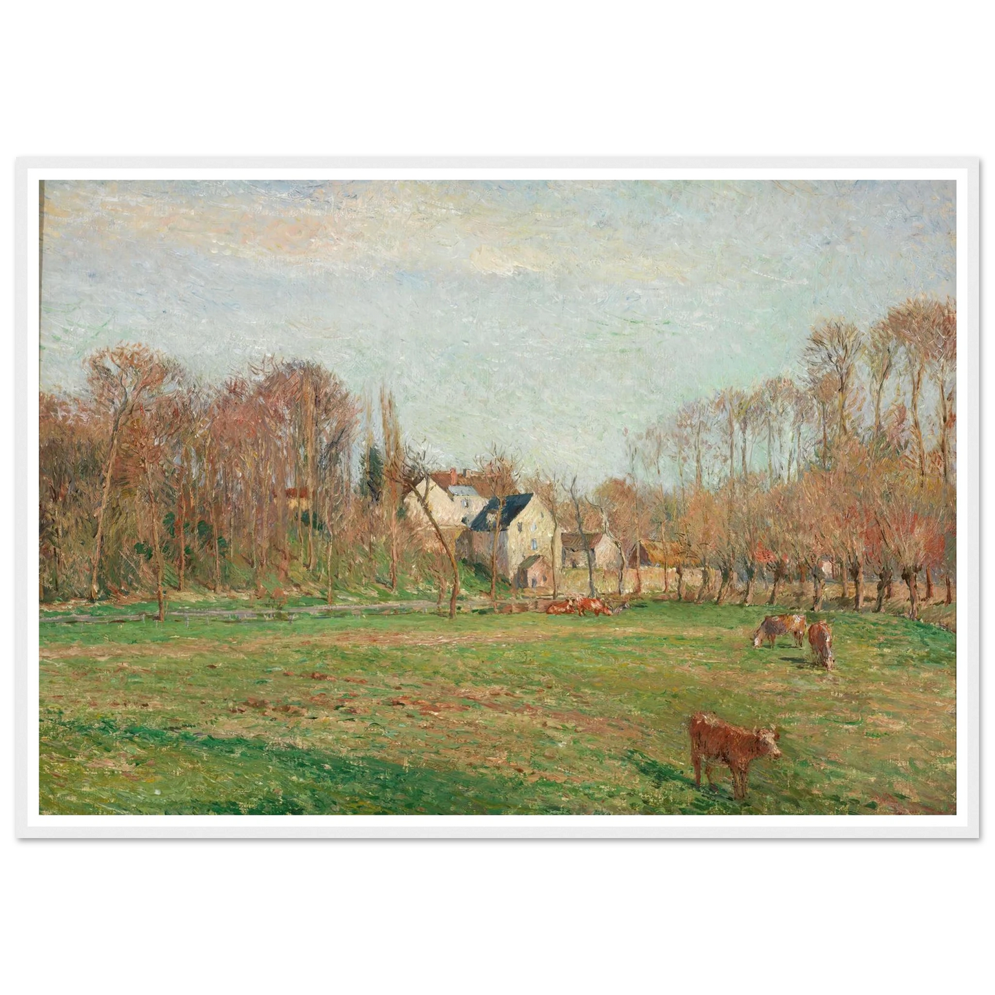 Field and Mill at Osny (1884) Art Print | Camille Pissarro - Framed Poster - 30x40 cm / 12x16″ - Black frame