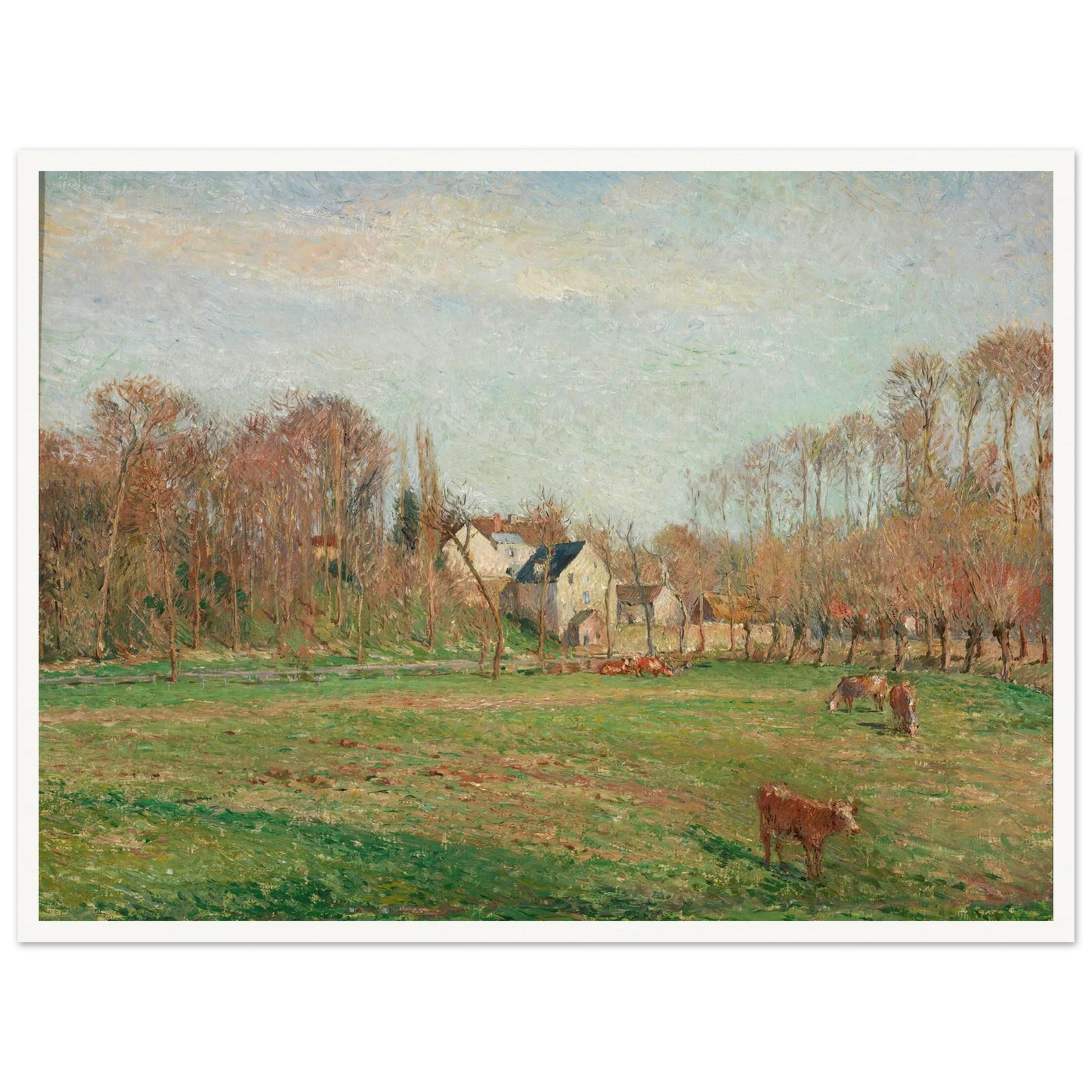 Field and Mill at Osny (1884) Art Print | Camille Pissarro - Framed Poster - 30x40 cm / 12x16″ - Black frame